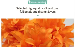 Detail of premium orange silk dahlia petals with realistic textures and vivid colors