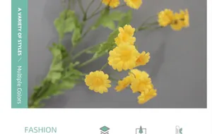 Detailed close-up of vibrant yellow artificial chamomile petals with realistic texture
