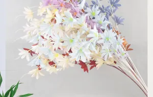 Detailed close-up of multicolor artificial lily petals with realistic texture and vibrant colors