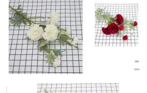 Detailed macro of artificial 6-head spherical dandelion silk flowers for home decor