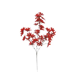 Artificial red orchid branches with silk petals for wedding decor and floral arrangements