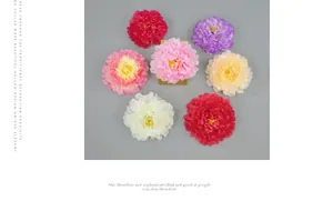 Detailansicht von 20cm bunten Seidenpfingstrosen-Blütenköpfen für DIY-Bastelarbeiten