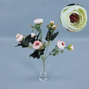 European style 30cm artificial silk camellia bouquet with 9 flower heads for home decor