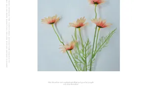 Detailansicht künstlicher Gänseblümchen mit orange-rosa Verlauf und gelben Blütenmitten