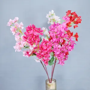 Tige de Fleur de Bougainvillier Artificielle En Soie Avec Pétales En Satin Et Branche En Plastique Pour Décoration De Maison Mariage Bureau Branche Florale Artificielle