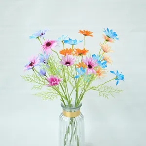 Künstliche Gänseblümchen Seidenblumen Mehrere Köpfe Einzelner Zweig Faux Kamille Für Zuhause Hochzeit Party Garten Fotografie Deko