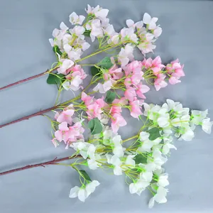 Bougainvilliers artificiels en soie rose et blanc pour mariage et décoration de maison