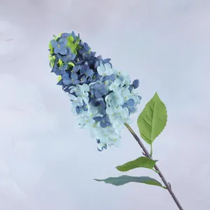 Ortensia finta blu sfumata realistica per decorazione floreale di matrimoni