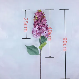 Ortensia artificiale con sfumatura viola vintage per decorazioni nuziali 90cm