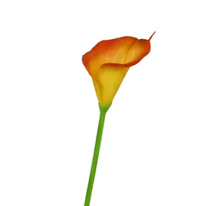Realistische künstliche Calla Lilie Blume in Orange für elegante Heimdekoration