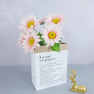 Artificial Sunflower Bouquet 7 Forks 7 Heads Silk Fabric Plastic Sunflowers For Home Wedding Outdoor Photography Decoration
