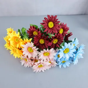 Artificial sunflower bouquet in four colors for home decor and floral arrangements