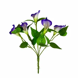 5-head artificial purple calla lily bouquet for wedding home decoration and photography