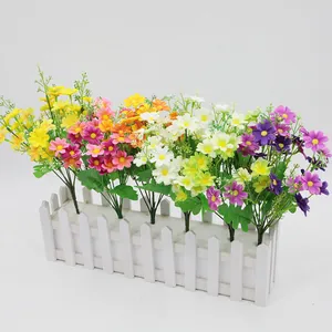 Artificial Daisy Bouquet Fabric Plastic Flowers For Home Wedding Office Table Decoration Pastoral Style Fake Floral Decor