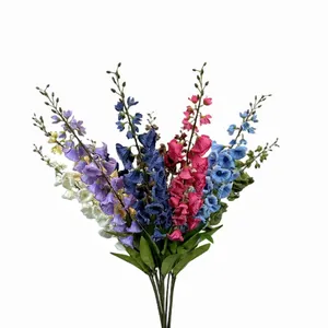 Artificial Delphinium bouquet in various colors for home and wedding floral decoration