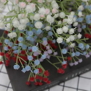 Artificial baby's breath flower bouquet for home decor with vibrant multi-colored petals