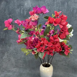 Artificial Bougainvillea Silk Flowers Single Branch For Wedding Home Hotel Outdoor Decoration Realistic Fake Flower