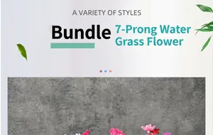 Detailansicht von 7-Gabel-Kunstwassergras-Sträußen mit realistischer Seidenblumentextur