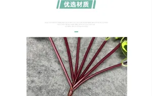 Detail of 7-fork cyclamen flower stems showing premium silk fabric and realistic texture
