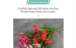 Detailansicht hochwertiger Seidenorchideenblüten in Rot und Rosa mit feiner Textur