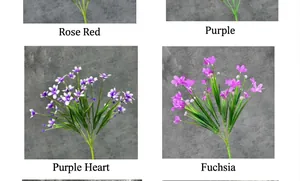 Detailansicht von vier Kunstorchideenfarben: Rosenrot, Lila, Lila Mitte und Purpurrot