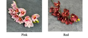 Details von 3D-gedruckten rosa und roten Cymbidium-Orchideen mit lebensechter Textur