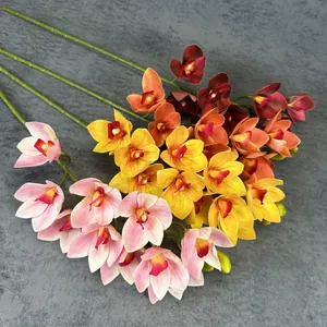 Einzelstiele von 3D-gedruckten 10-köpfigen Cymbidium-Orchideen in vier Farben