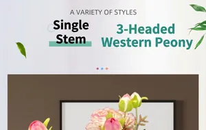 Detailopname van een enkele 3-koppige zijden pioenroos met roze verloop voor decor