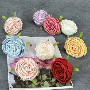 Artificial Rose Flower Heads Synthetic Fabric Simulation Roses For Wedding Party Home DIY Decoration Large Floral Decor
