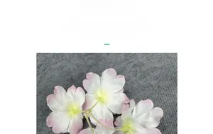 Close-up of pink and white silk cherry blossoms with realistic fabric texture and petals