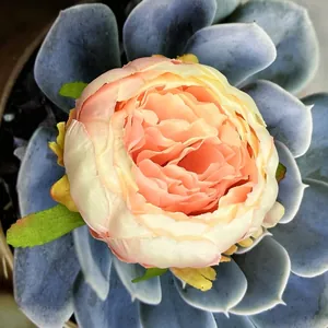 Kunstmatige Pioenroos Bloemkop Zijden Stof DIY Handgemaakte Bloemen Voor Hanfu Hoofddeksel Bruiloft Huis Decoratie Fotografie