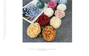 Detailed macro of assorted colorful artificial silk rose heads for wedding decor