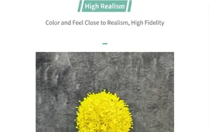 Gros plan d'une tête de fleur d'oignon artificielle jaune aux pétales de soie détaillés