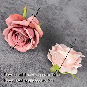 Matte fabric rose flower head set in dusty pink and light pink for wedding decorations