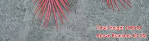 Vue détaillée de tiges de pissenlit rouges artificielles, hauteur totale 100cm, branches 60cm