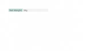 Artificial zinnia flower specifications showing net weight 38g and height 30cm