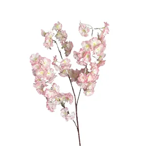 Lifelike artificial cherry blossom branch with 108 dense pink flowers for home decor