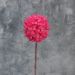 Fleur artificielle boule d'oignon magenta de 75cm pour décoration florale et mariages