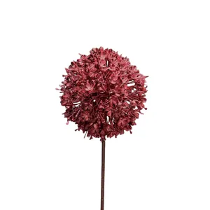 Realistische kunstmatige bordeauxrode uienbloem met lange steel voor bruiloft decoratie