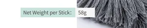Detailed specification view showing product weight of 58g and length of 1.5cm