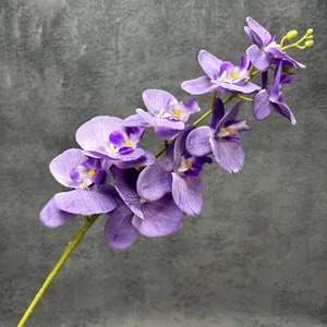 Realistische violette 3D-Druck Seiden-Phalaenopsis-Orchidee für Haus- und Hochzeitsdeko