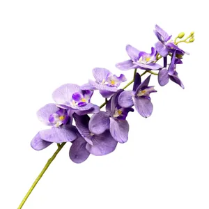 Naturgetreue lila 3D-Druck Seidenorchidee für Heim- und Hochzeitsblumendekoration