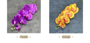 Detailed macro view of 3D printed purple and orange artificial moth orchid petals