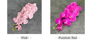 Detail of 3D printed artificial Phalaenopsis orchid with realistic texture and vibrant petals