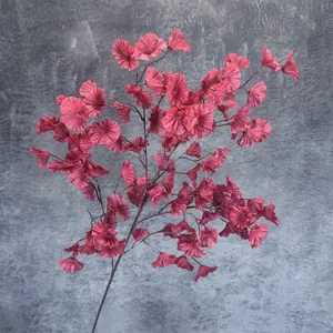 Artificial Trumpet Flower Fabric Branch For Wedding Hall Home Decor Vintage Pleated Floral Ceiling Decoration Faux Flower Single Stem Photography Prop