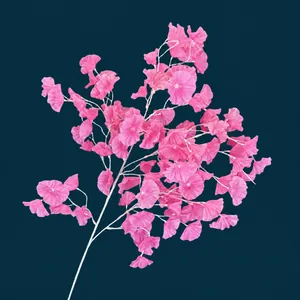 Pink artificial fan-shaped silk flower branch with 90cm height for wedding decor
