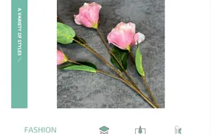 Dettaglio di Eustoma artificiale rosa con fiori multipli e petali sfumati per decorazioni