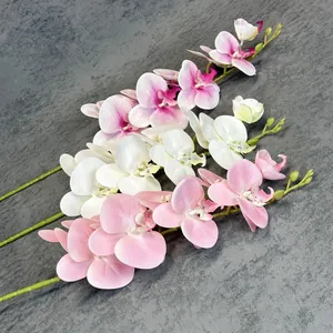 3D-geprinte kunstmatige orchideeën met echt gevoel in roze en wit voor huwelijksdecor