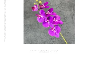 Detail of purple artificial phalaenopsis orchid petals with realistic PU film texture