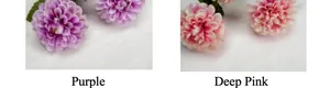 Detailvergleich zwischen lila und tiefrosa künstlichen Dahlien mit gestuften Blüten